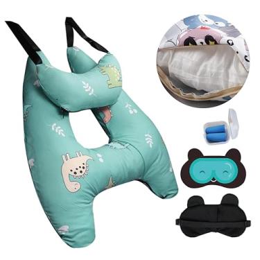 Imagem de Travesseiro de carro para crianças, conjunto de almofadas de suporte de cabeça de pescoço de carro, travesseiro de segurança para assento de carro de viagem, travesseiro infantil em forma de H, pode