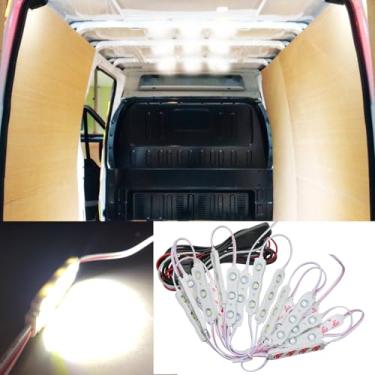 Imagem de Ampper 12V 60 LEDs Van Interior Light Kits, Ceiling Lights Kit for Van RV Boats Caravans Trailers Lorries Sprinter Ducato Transit VW LWB (20 Modules, White)