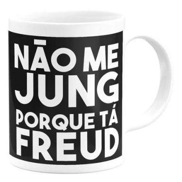 Imagem de Caneca Psicologia Não Me Jung Porque Tá Freud - loja dinka