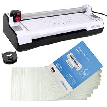 Imagem de Kit Plastificadora Refiladora 3x1 A4 Laminadora + 100 Plástico Para Plastificar Alto Brilho KP08 (110, Volts)