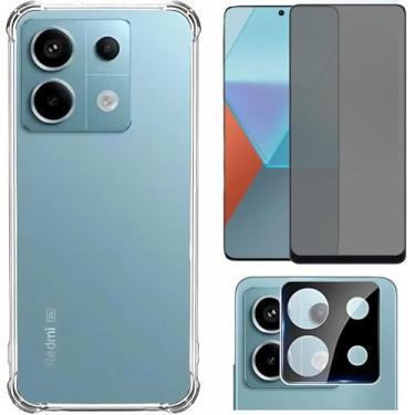 Imagem de Kit Protetor para Xiaomi Redmi Note 13 Pro 5G, Capa + Película de Vidro Privacidade privativa + Película para Câmera (Kit completo)