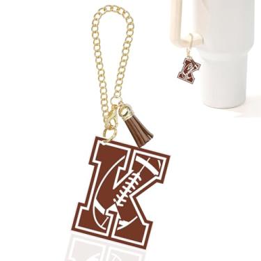 Imagem de Berloques com letra A-Z para garrafa de água Stanley Copo de 1,134 g, acessórios personalizados para copos Stanley, Football, Acrílico