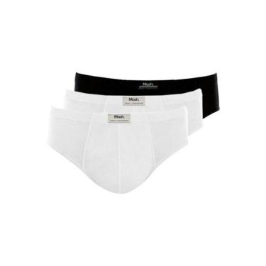 Imagem de Kit com 3 Cuecas Slip Mash 074.59 Plus Size Colorido, Branco, XXGG
