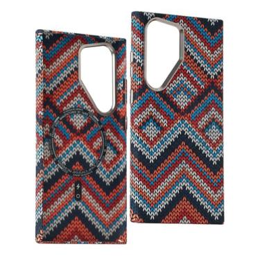 Imagem de Para Samsung S23 S24 Ultra Carbon Fiber Relief Phone Case Carregamento sem fio PC Capa à prova de choque para Galaxy S23 S24 Plus, H, para Galaxy S24 Plus