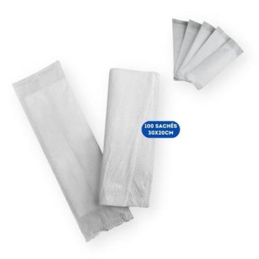 Imagem de Guardanapo de Papel Sachê Embalagem Individual - 30x20cm - 100 Sachês 