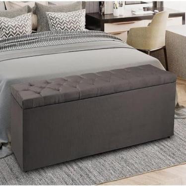 Imagem de Recamier puff baú viuvo suede 128cm - genki kenko, TABACO