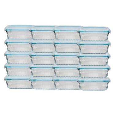 Imagem de Kit 20 Potes Hermético 370ML Vidro Marmita/Lancheira Frutas Fit - Belo
