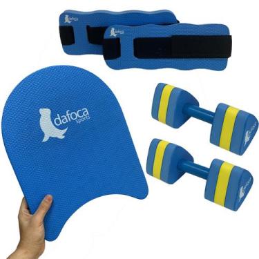 Imagem de Kit Hidroginástica Prancha Grande 40cm + Caneleira  3 à 4kg + Halter M