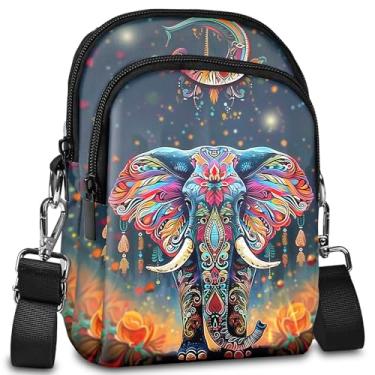 Imagem de LYEMVHE Bolsa transversal feminina leve, pequena, à prova d'água, carteira de telefone com compartimentos para cartões e alça ajustável, Metálico claro, Bolsa transversal