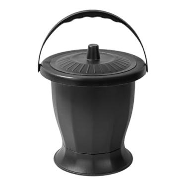 Imagem de Kokiya Spittoon com tampa, caçamba de urinol potty, vaso sanitário de mictório noturno, maconha de urinol potty, panela de câmara, para crianças adultos, Tampa Preta