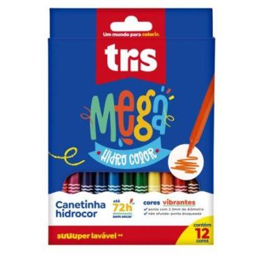 Imagem de Canetinha Hidrocor Ponta Fina 12 Cores - Tris