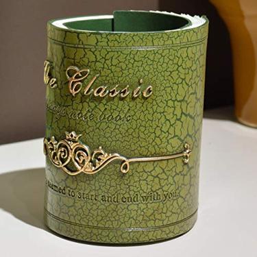 Imagem de Porta-lápis em formato de livro estilo retrô, personalidade, decoração de escritório e casa, pote de resina para caneta, organizador criativo de pincéis de maquiagem com tapete antiderrapante, melhor