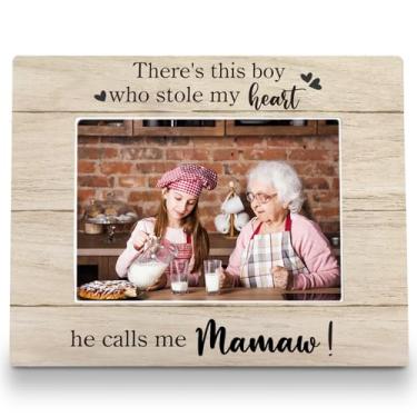 Imagem de FLDAS Porta-retrato Mamaw 20 x 25 cm, porta-retratos para avós, presentes para netos, presentes para o Dia das Mães do neto, There's This Boy Stole My Heart He Calls Me Mamaw, 5 x 7