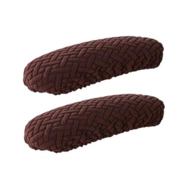 Imagem de IEUDNS 2PCS Cadeira de escritório Chaves Capas de braço de poltrona Tampas de descanso elástico Coberturas de reposição elástica Protetores de braço de, CafÉ