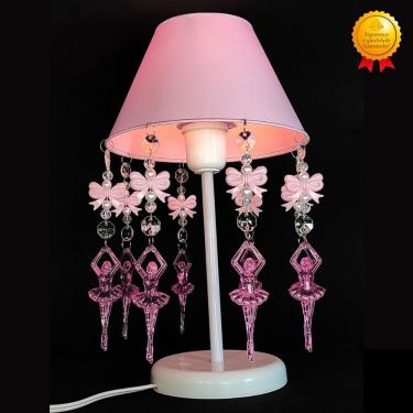 Imagem de Abajur de Mesa com Cúpula Decoração Quarto Infantil Decorativo Luminaria Menina - aba Baila Laços