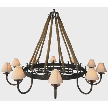 Imagem de Lustre Grande Com Corda Rustica Sala de Jantar com Cúpulas