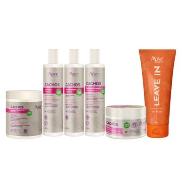Imagem de Kit Apse Cachos Leave In, Ativador, Gelatina, Shampoo, Condicionador e Máscara