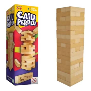 Imagem de Jogo Torre Divertida Bloco MDF 54 Peças – Brinquedo Educativo para Família e Crianças