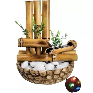 Imagem de Fonte Bambu De Mesa Feng Shui Agua Cascata Decorativa 26cm - NoBrand, 