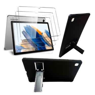 Imagem de Capa Case Preta Suporte p/ Tablet Samsung Tab A8 X200/X205 10.5 + Película