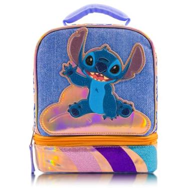 Imagem de Lancheira Disney Stitch para crianças | Lancheira isolada para meninas, meninos, unissex | Lancheira reutilizável multicolorida Lilo and Stitch