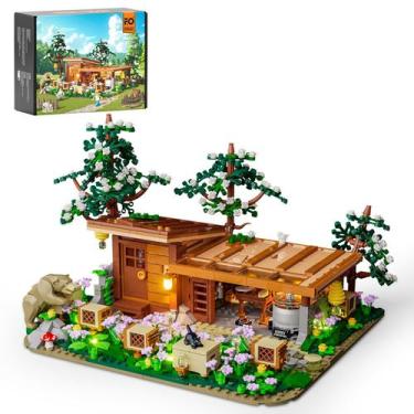 Imagem de Conjunto de tijolos de construção FUNWHOLE Bee-Farm Lighting 1274 unid