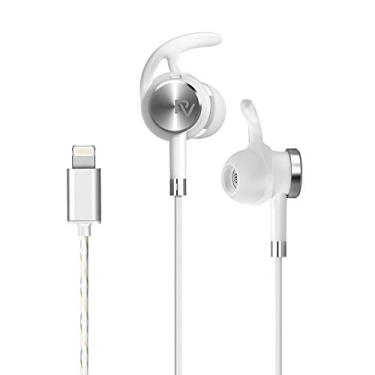 Imagem de Fones de ouvido Lightning PALOVUE com fones de ouvido magnéticos para esportes e treinos com certificação MFi e microfone com cancelamento de ruído compatível com iPhone 8/P iPhone 7/P, NeoFlow - Silver
