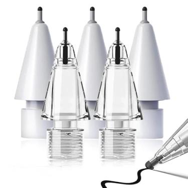 Imagem de LOVE MEI Pontas de lápis de substituição para Apple Pencil Pro, pontas de lápis adequadas para Apple 2ª geração USB-C, lápis digital Logitech Crayon, pontas de caneta de agulha com capa, conjuntos de