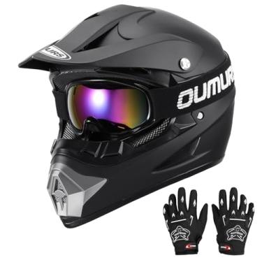 Imagem de Oumurs Capacete Dot Para Jovens, Capacetes De Quadriciclo Com Luvas E Óculos De Proteção Para Meninos E Meninas De 5 A 14 Anos, Capacete Infantil Para Quadriciclo, Motocross, Bmx, Mx, Utv, Snowmobi