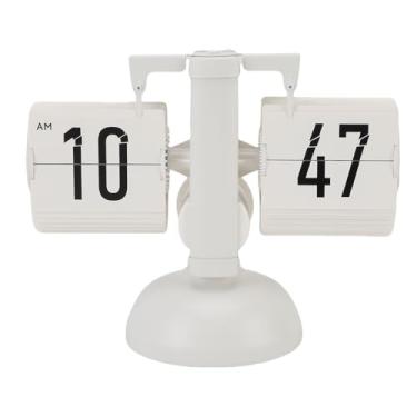 Imagem de Relógio de Mesa de Flip -Flip, 12 Horas Exibir Relógio de Mesa Digital Minimalista Vintage, Clock Mecânico de Engrenagem Interna Operada por Bateria (Texto vermelho preto toda a