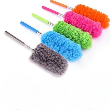 Imagem de Espanador de Pó Extensível com Microfibra Eletrostático Cabo Retrátil para Limpeza Doméstica e Automotiva