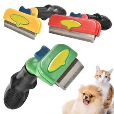 Imagem de Rasqueadeira Para Cães e gatos Porte pequeno Médio grande De Pelo CURTO OU LONGO cachorro escova pet (Laranja, P)