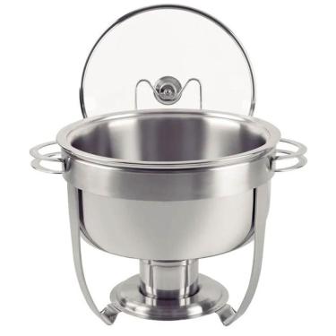 Imagem de Rechaud Tramontina Redondo Inox com Tampa de Vidro e Fogareiro 7 Litros