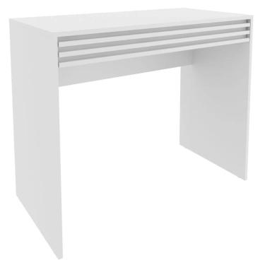 Imagem de Mesa Escrivaninha para Quarto com Gaveta 90cm Branco ME4173 Tecnomobili Home Office Notebook