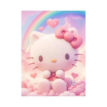 Imagem de Olá Kitty Arco-Íris Balões Nuvens Conjunto De Pintura Diamante MINISO 