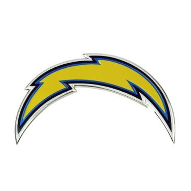 Imagem de FANMATS 60469 Los Angeles Chargers Emblema colorido em relevo de alumínio resistente, decalque de emblema automático de 8,5 cm por 8,25 cm