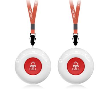 Imagem de CallToU Botões de chamada sem fio para cuidador, pager, chamada de restaurante, à prova d'água, até 1,5 m, alcance operacional para idosos/pacientes/deficientes (precisa ser emparelhado com o receptor