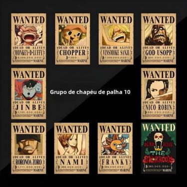 Imagem de Luffy Chapéu De Palha Grupo One Piece Wanted Recompensa Poster Dormitó