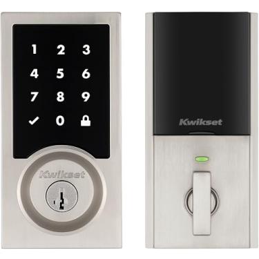 Imagem de Kwikset Bloqueio de tela sensível ao toque HomeConnect 918 Contemporâneo Z-Wave de longo alcance funciona com alarme de anel, hub Samgsung SmartThings necessário, vendido separadamente em níquel