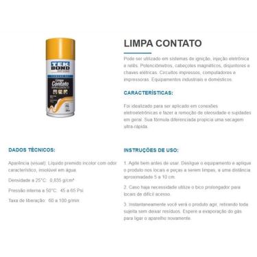 Imagem de Limpa Contato Elétrico Eletrônico Spray Aerosol 300 Ml
