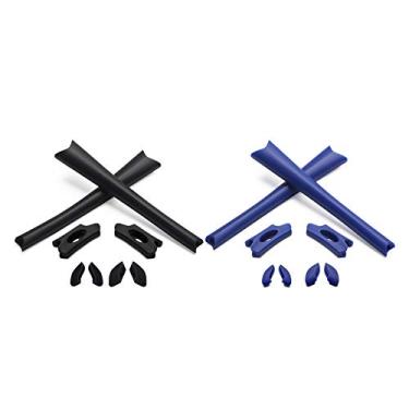 Imagem de Eye Opening Stuff Kits de borracha de substituição compatíveis com óculos de sol Oakley Flak Jacket/Flak Jacket XLJ – Preto e Azul