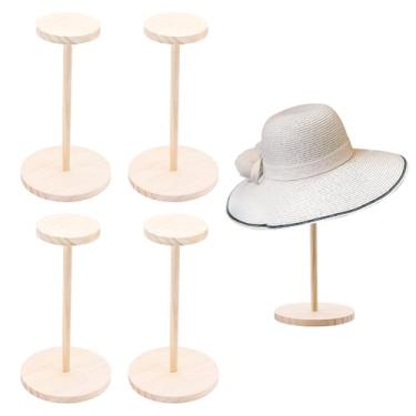 Imagem de Chihutown 4 suportes de chapéu para exibição, suporte de chapéu de madeira, organizador de bonés para bonés de beisebol, suportes de chapéus para exibição de carro modelo, armazenamento de chapéus