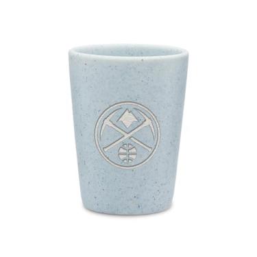 Imagem de Rico Industries NBA Basketball Denver Nuggets Baby Blue 59 ml Copo de tiro de cerâmica para fãs, gravado a laser em vidro de dose única colorido moderno