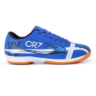 Imagem de Chuteira de Quadra Salao Futsal Azul com Solado Costurado  Conforto e 