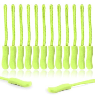 Imagem de CooBigo Pacote Com 12 Puxadores De Zíper Para Substituição, Aba Substituição Bolsa Golfe Mochila, Jaquetas, Calças, Botas, Casacos, Malas - Verde Neon (Extensor Universal)
