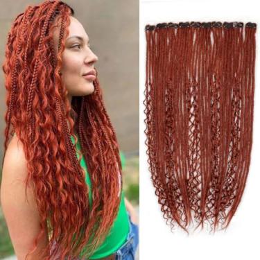 Imagem de POUWENEY 10 Peças De Extensões Dreadlock Com Clipe, Conjuntos Completos, Dreads Sintéticos 24" Feitos À Mão (350, Clipe 40 Fios)