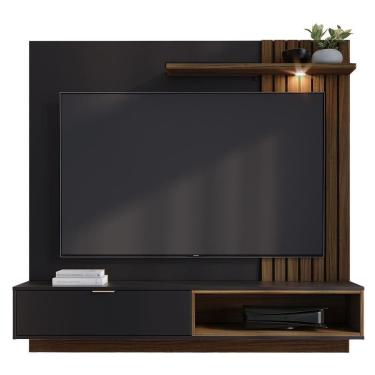 Imagem de Home Suspenso Tocantins 1.6 Preto Fosco-noce Milano Para Tv Até 60? - Colibri Preto Fosco-noce Milano