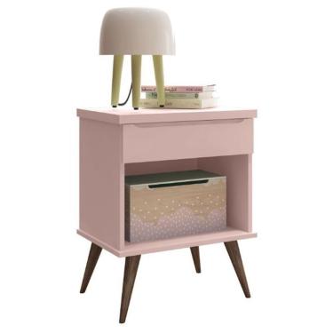 Imagem de Mesa De Apoio Infantil Retrô Alice Com 1 Gaveta Rosê - Pr Baby Rosê