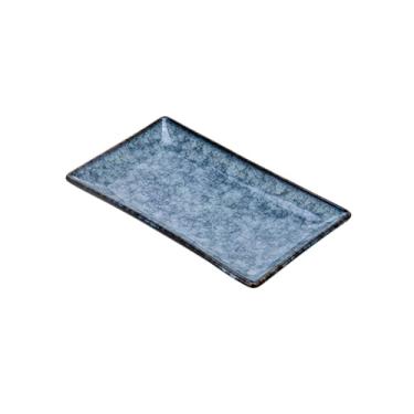 Imagem de Prato sashimi retangular criativo de cerâmica doméstica estilo japonês minimalista - placa retangular (cinza mármore)