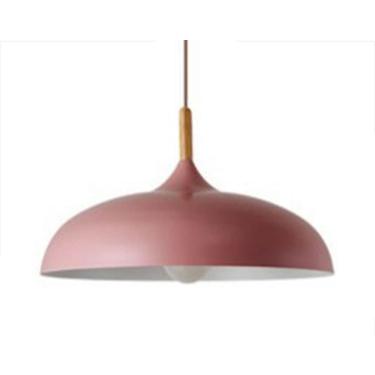 Imagem de Abajur De Cor, Luzes De Criatividade De Estilo Nórdico E27 Lâmpada Pendente De Parafuso Arte De Ferro Moderna Luz Suspensa Interna Ajustável Em Altura E27 Luminária De Bas, Pink, 45CM